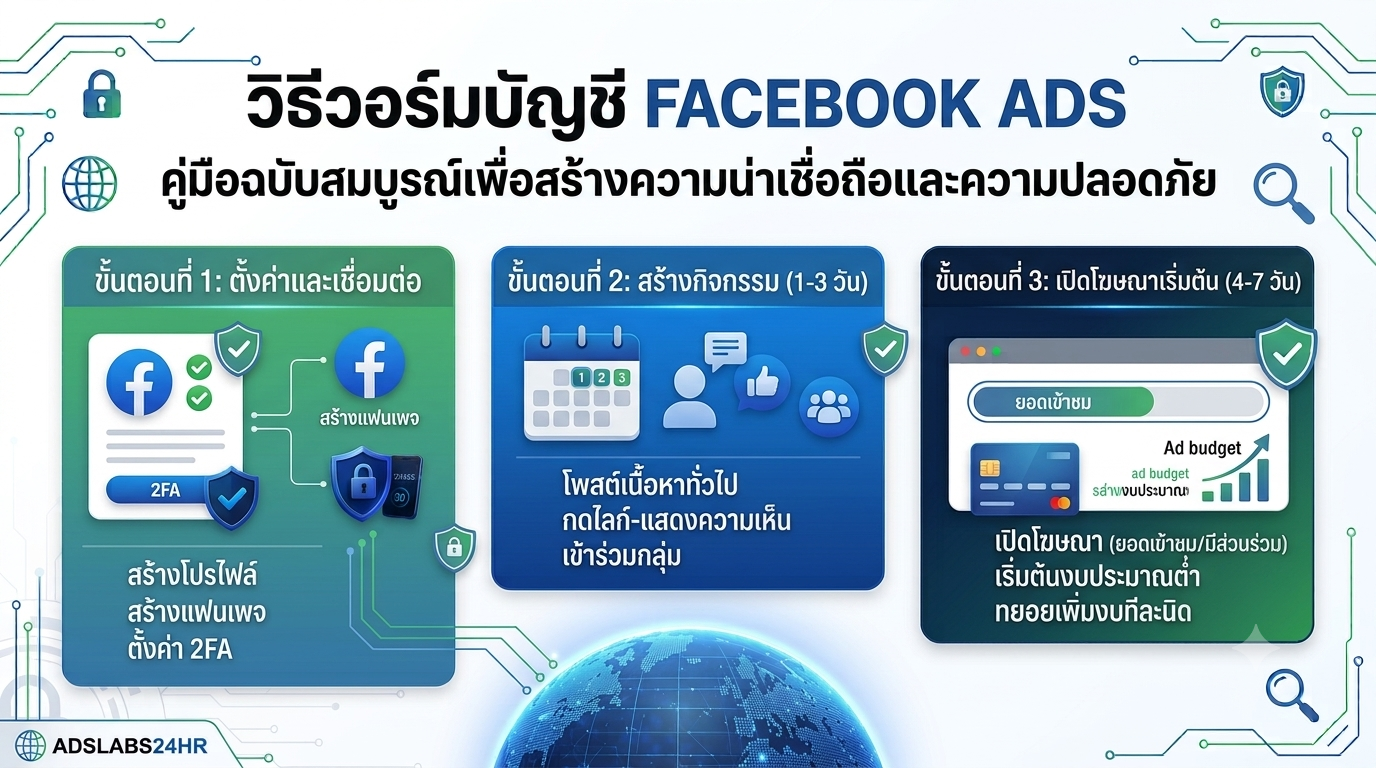 วิธีวอร์มบัญชี Facebook Ads