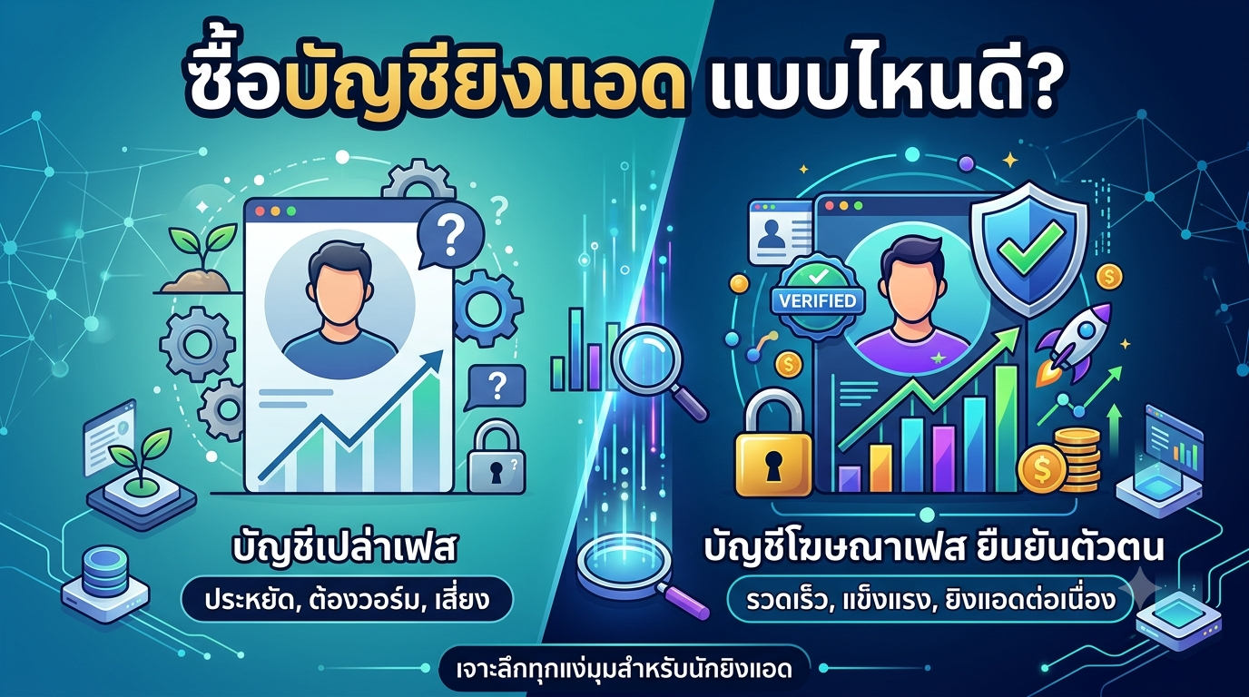 ซื้อบัญชียิงแอด แบบไหนดี? เจาะลึก บัญชีเปล่าเฟส VS บัญชีโฆษณาเฟส ยืนยันตัวตน
