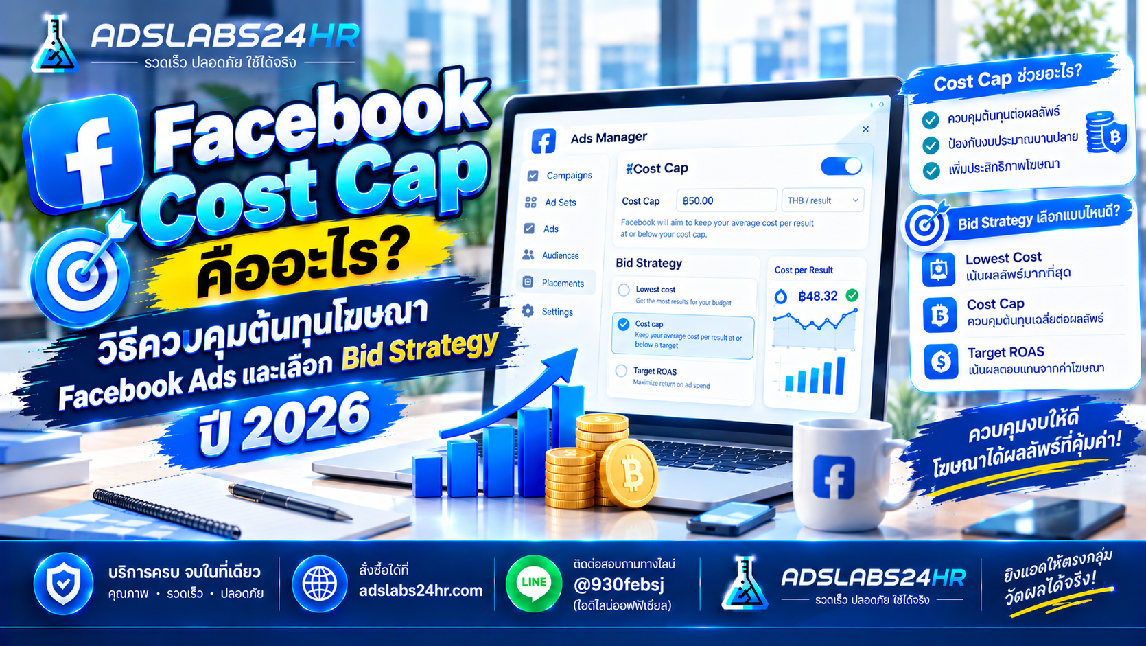 Facebook Cost Cap คืออะไร? วิธีควบคุมต้นทุนโฆษณา Facebook Ads และเลือก Bid Strategy ปี 2026